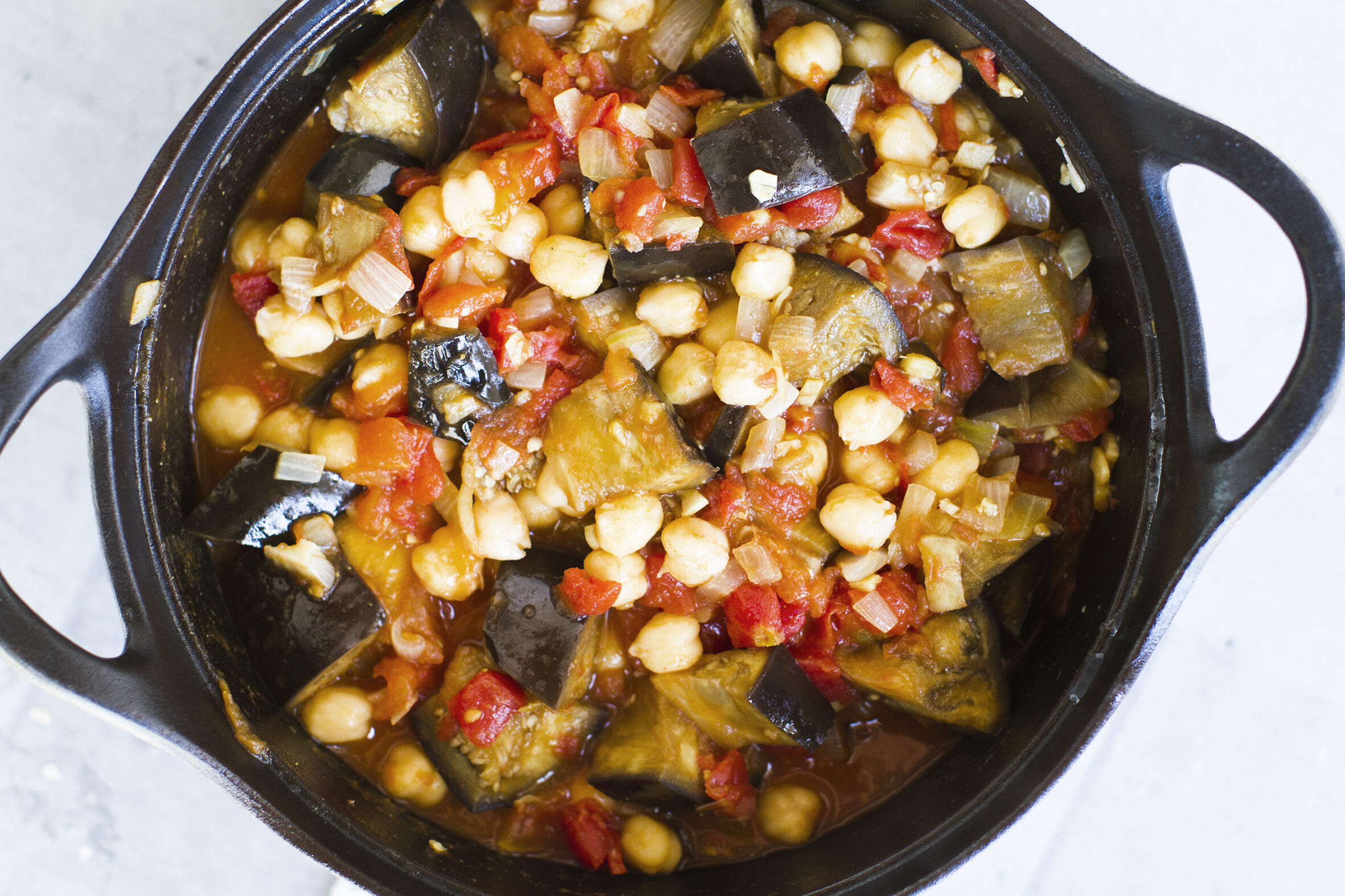 Ayurvedic vegetable salad & eggplant curry